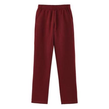 Imagem de Calça Básica Infantil Unissex Em Moletom Peluciado - Vermelho 008 - Ki