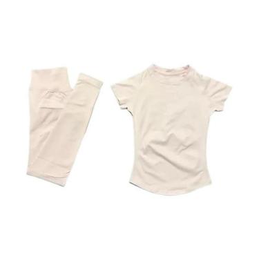 Imagem de Conjunto De Yoga Feminino Slim Fit 2 Peças Leggings De Cintura Alta Se