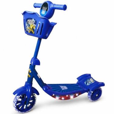 Imagem de Super Patinete Infantil Scooter Transformers Luzes 3 Rodas Som p/ Meni