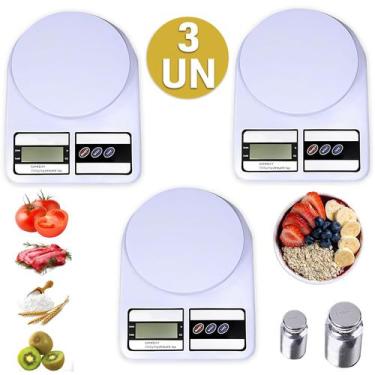 Imagem de Kit Balança De Cozinha Digital 10Kg Culinária Dieta Confeitaria Pesar 
