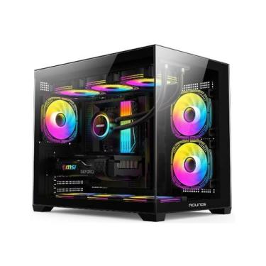 Imagem de Gabinete Gamer Round5 Blast Mid Tower M-ATX Sem Fan Aquário Vidro Pret