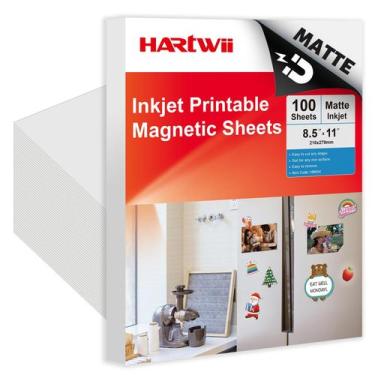 Imagem de Folhas Magnéticas HARTWII Foscas para Impressora Jato de Tinta 22x28 c