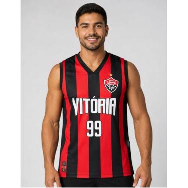 Imagem de Camisa do Vitória Regata Basquete Oficial Super Bolla -, Preto, GG