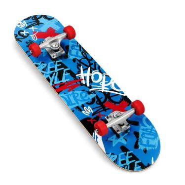 Imagem de Skate Holográfico Completo Infantil Estampa Grafite Profissional Radic