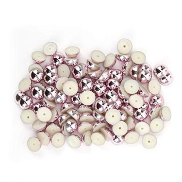 Imagem de Miçangas de pérola, artesanato, 100 peças de rebite de pérola, bolsas para acessórios de decoração de roupas DIY (fúcsia)