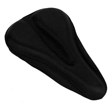 Imagem de Capa de selim de bicicleta em gel, almofada de selim de bicicleta, preto universal durável para amantes do ciclismo Bicicletas estacionárias(Ranhura reta)