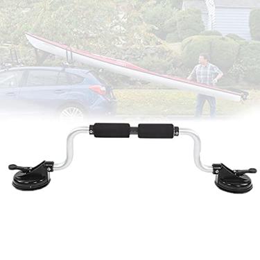 Imagem de YANIWAX Assistente de carga de rolo de sucção para barco, suporte de elevação para carregador de rolo de caiaque de liga de alumínio com ventosas resistentes Suporte de ventosa de caiaque para montagem em partes superiores de carro para viagem (cinza)