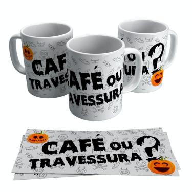 Imagem de Caneca Halloween Café Ou Travessura Dia Das Bruxas 325ml