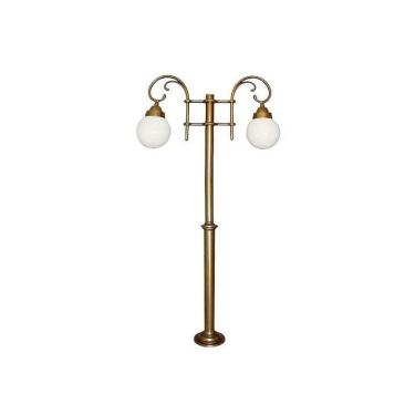 Imagem de Poste Colonial Miami para Jardim de Alumínio 02 Globos 2,86m