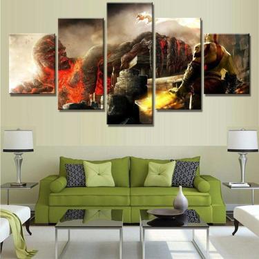 Imagem de Quadro Decorativos God of War com 5 peças 130x65 2