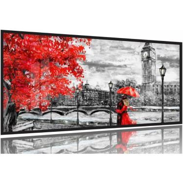 Imagem de Quadro Decorativo Paisagem Casal Sala Quarto130x60 Moldura Preta 2x2