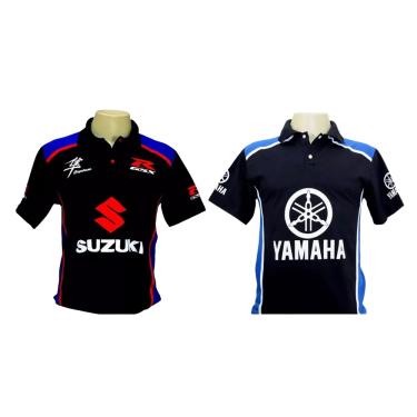 Imagem de Camiseta Polo Moto Gp Suzuki Yamaha 2 Peças Pronta Entrega