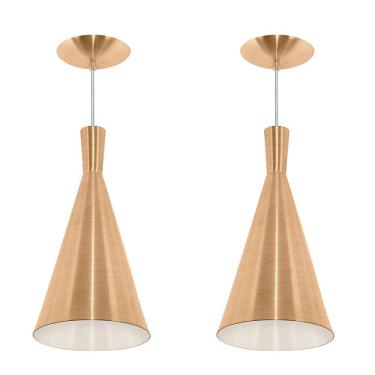 Imagem de Kit 2 Pendentes Tom Dixon Funil Corneta New Cobre