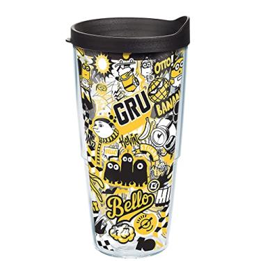 Imagem de Tervis Feito nos EUA minions de parede dupla - adesivo amarelo copo térmico mantém as bebidas frias e quentes, 680 g, clássico