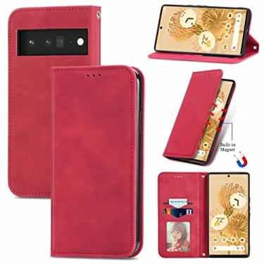 Imagem de YUNCHAO Caixa de telefone Para o Google Pixel 6 Skin Retro Feel Business Magnetic Horizontal Flip Leather Case com titular e slots de cartão e carteira e moldura fotográfica capa para celular