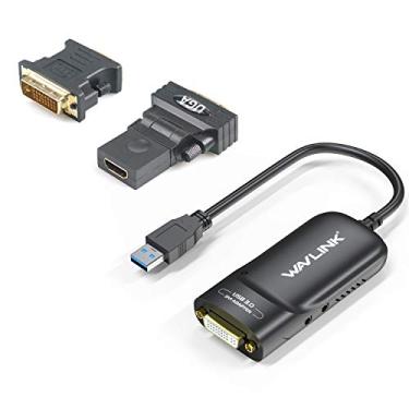 Imagem de Adaptador universal de vídeo gráfico Wavlink USB 3.0 para HDMI/DVI/VGA com porta de áudio Suporta até 6 monitores, adaptador de placa de vídeo externa 2048x1152 Suporte a Windows e SO cromado