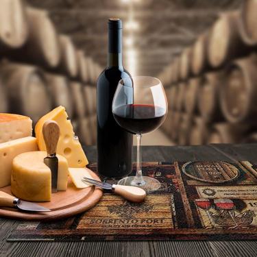 Imagem de 4 Jogo Americano Estampado Vinho Adega Impermeável PVC