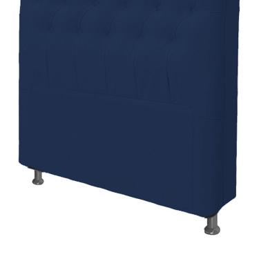 Imagem de Cabeceira Dama 90 Cm Cama Box Solteiro Corino Azul Marinho