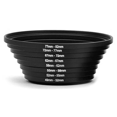 Imagem de Conjunto de 8 peças de carnes de design de câmera 82 mm, 77 mm, 72 mm, 67 mm, 62 mm, 58 mm, 55 mm, 52 mm, 49 mm, anéis de degrau, conjunto de filtro de lente compatível com câmera digital SLR