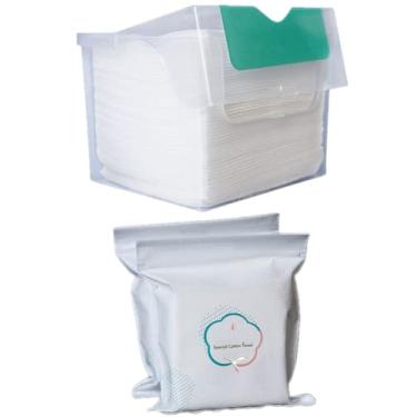 Imagem de XICHEN 100 pçs toalha descartável para lavar o rosto almofadas de algodão algodão cosmético 50 peças/caixa de adicionar 50 refil de substituição pode ser molhado e seco