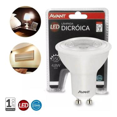 Imagem de Lampada Led Dicroica 4,8w Gu10 Mr 16 Avant Branco Quente