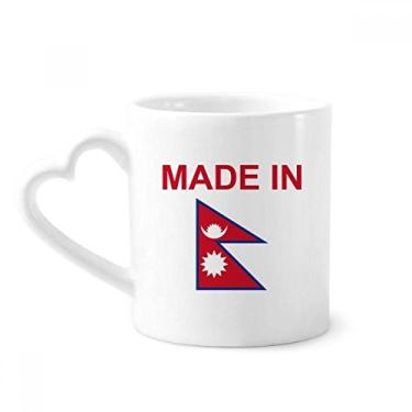 Imagem de Caneca Made In Nepal Country Love Coffee Ceramic Drinkware Copo de coração de vidro