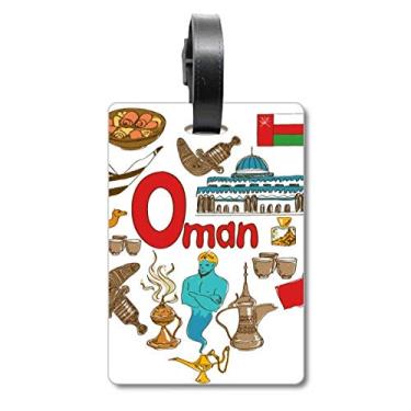 Imagem de Omã Love Heart Landscap bandeira nacional mala etiqueta bagagem cartão pendurado etiqueta, Multicolorido.