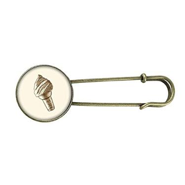 Imagem de Marrom mão esboço cones sorvete retrô metal broche broche broche clipe jóias