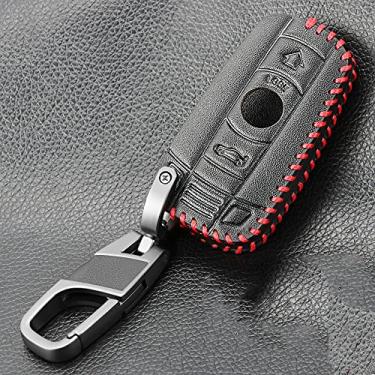 Imagem de YJADHU Capa de couro para chave de carro, apto para BMW 520 525 f30 f10 F18 118i 320i 1 2 3 4 5 6 7 Series X1 X3 X4 X5 X6 M3 M4 M5 F11 F20 F25 F26, estilo 1