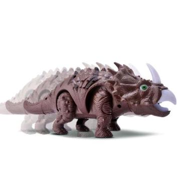 Imagem de Dinossauro Triceratops Anda De Verdade Brinquedo C/ Som Luz - Bee Toys