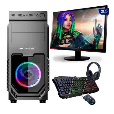 Imagem de Kit PC Gamer Neologic Start NLI81627 Ryzen 3 3200G 8GB (Radeon Vega 8 Integrado) SSD 240GB + Mon 21,5"