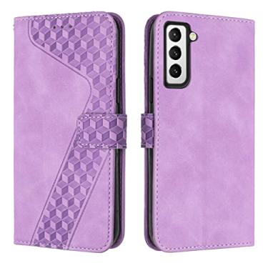 Imagem de Capa de couro flip para Samsung Galaxy S22 S21 S20 FE S10 S9 S8 Plus Ultra S7 Carteira Slot para cartões Bolsa para telefone Capa antichoque, Roxo, Para Galaxy S9 Plus