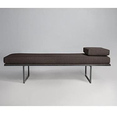 Imagem de Puff em Veludo 180cm Galli Sofani Marrom/1055/grafite