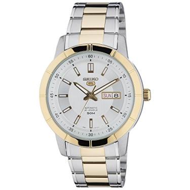 Imagem de SEIKO Relógio masculino automático de dois tons SNKN58 com mostrador prateado, Moderno