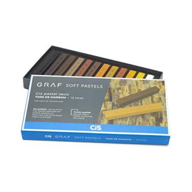 Imagem de Giz Pastel Seco Graf Soft, CIS, Caixa c/12 cores com tons de marrom sortidas