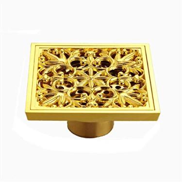 Imagem de Piso Dreno Quadrado Banheiro Cozinha Piso Dreno Desodorante Controle de Insetos Anti-retrocesso Grande Fluxo Bronze Quadrado Antigo Varanda Sala de banho