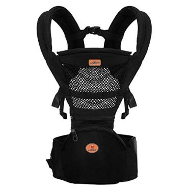 Imagem de Porta-bebês ergonômico com assento de quadril, mochila porta-bebês para bebês, bolsa tipo estilingue para bebês recém-nascidos, urdidura de bebê respirável e macia para todas as estações
