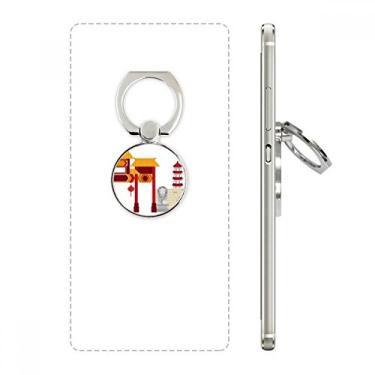 Imagem de Suporte de anel de telefone com padrão de leão de pedra da China Architecture