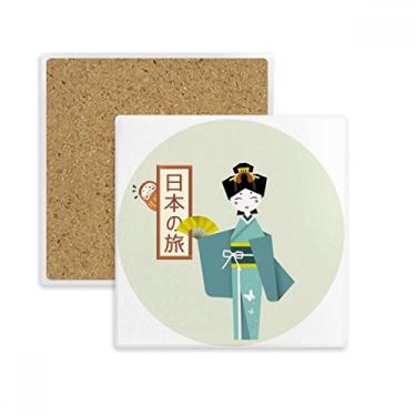 Imagem de Porta-copos tradicionais japoneses para meninas antigas, quadrados, porta-copos para caneca subplaca, pedra isolante