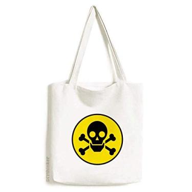 Imagem de Danger Chemical Toxic Skull Symbol Tote Canvas Bag Shopping Satchel Casual Bolsa