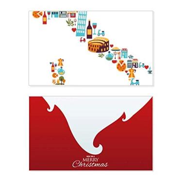 Imagem de Mapa da Itália Bandeira Nacional Personalizada Paisagem Feriado Feliz Natal Cartão de Parabéns Mensagem de Natal