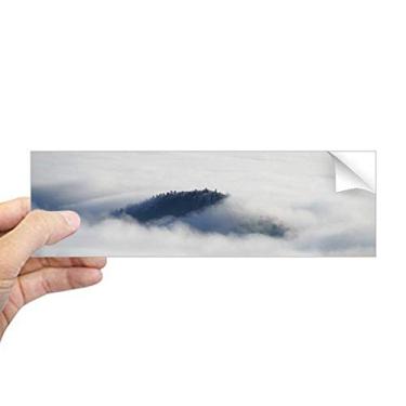 Imagem de DIYthinker Adesivo de para-choque retangular Clouds Fog Sky Mountain Nature Forest para janela