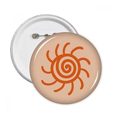 Imagem de Sun Sunshine Pintura à mão laranja pinos redondos distintivo decoração roupas 5 peças presente