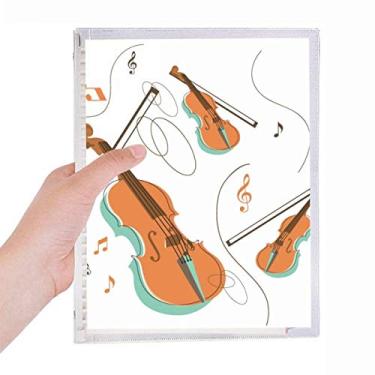 Imagem de Caderno com estampa de instrumentos musicais de violino, folha solta, diário recarregável, papelaria