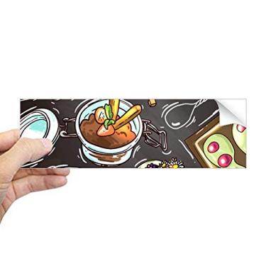 Imagem de DIYthinker Adesivo retangular de sobremesas, chocolate, morango, França, para-choque, adesivo para janela