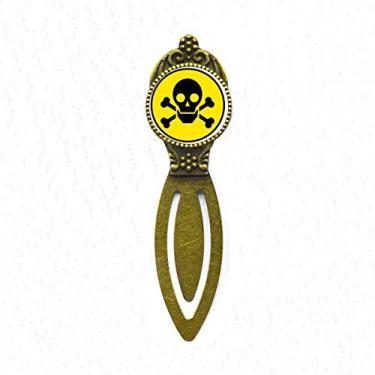 Imagem de Danger Chemical Toxic Skull Symbol Bookmark Retro Office Label Page Marker