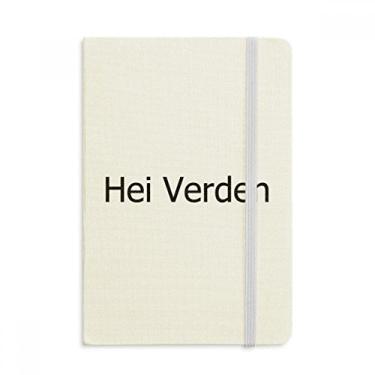 Imagem de Caderno Hello World em tecido com capa dura para agenda clássica A5