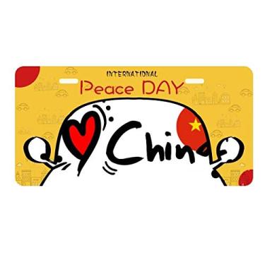 Imagem de DIYthinker I Love China Palavra Bandeira Coração Placa Placa Etiqueta Decoração Carro Dia da Paz
