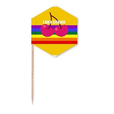 Imagem de I Support Transgênero LGBT bandeiras de palitos de arco-íris palitos de cupcake festa celebração
