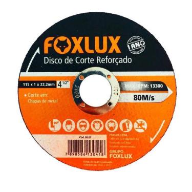 Imagem de Disco De Corte Foxlux/Famastil 4.1/2 115mm X 1 X 22,2mm Metal Embalage